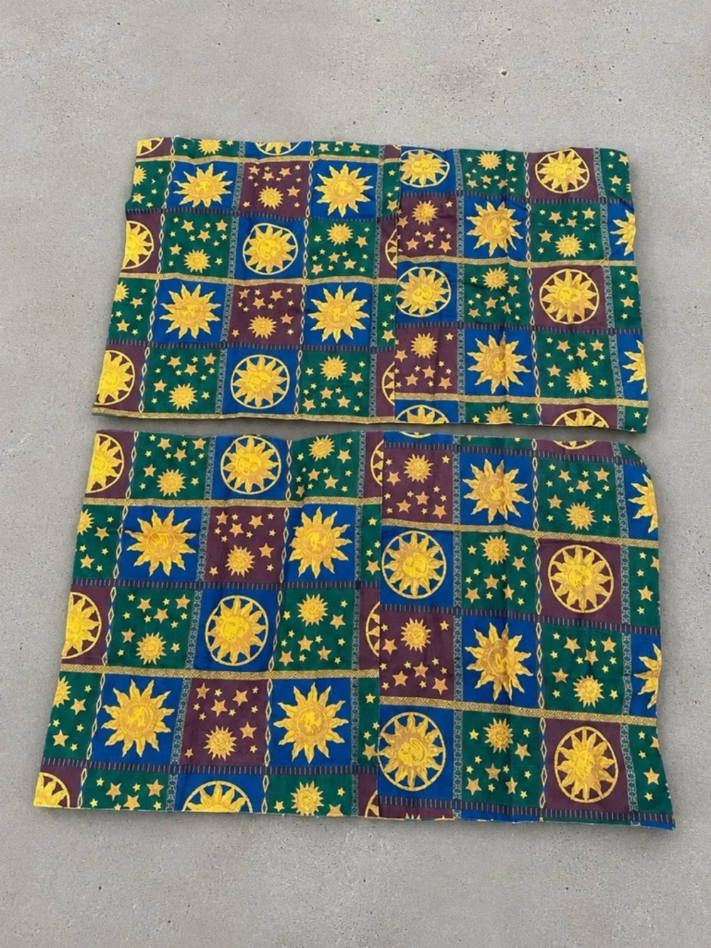 ‘90s celestial sun stars pillow shams vintage West Point Steven’s king size